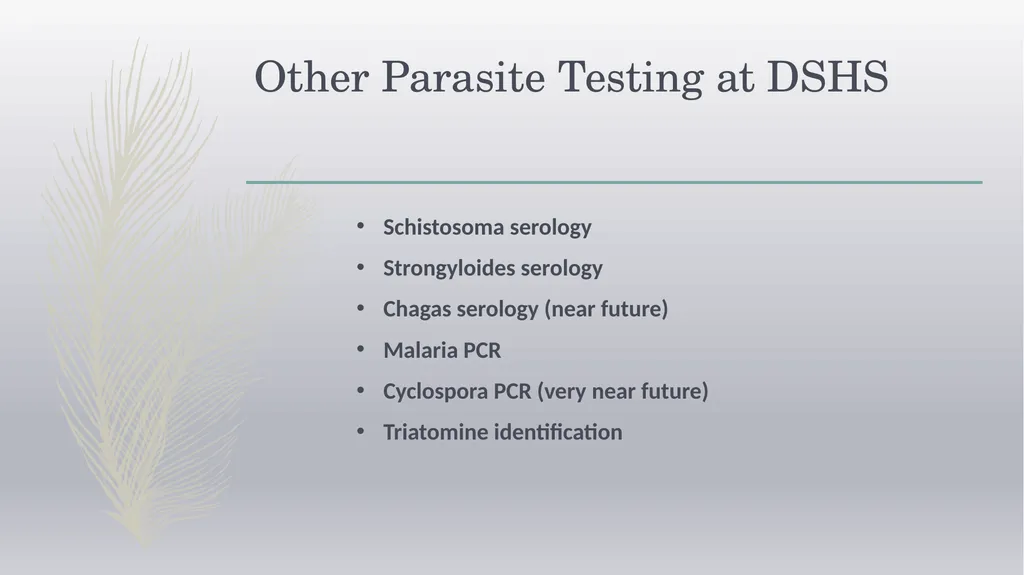 Laboratory Testing for Human Parasites Cathy - slide 10 of 19