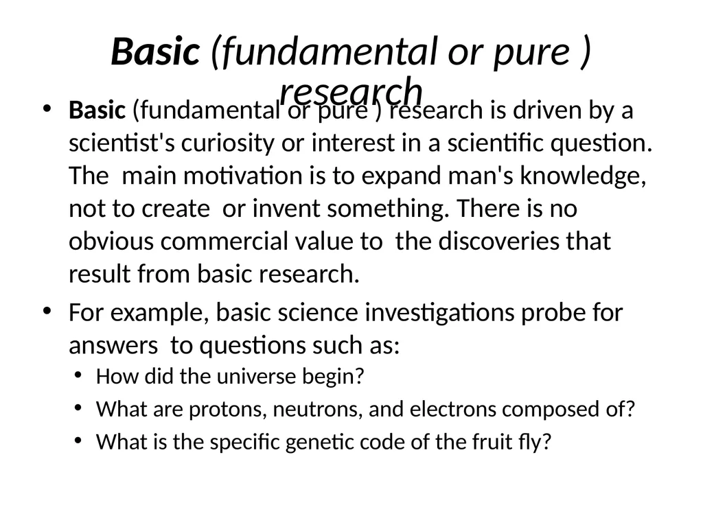 TYPES OF RESEARCH Applied research Applied - slide 3 of 26