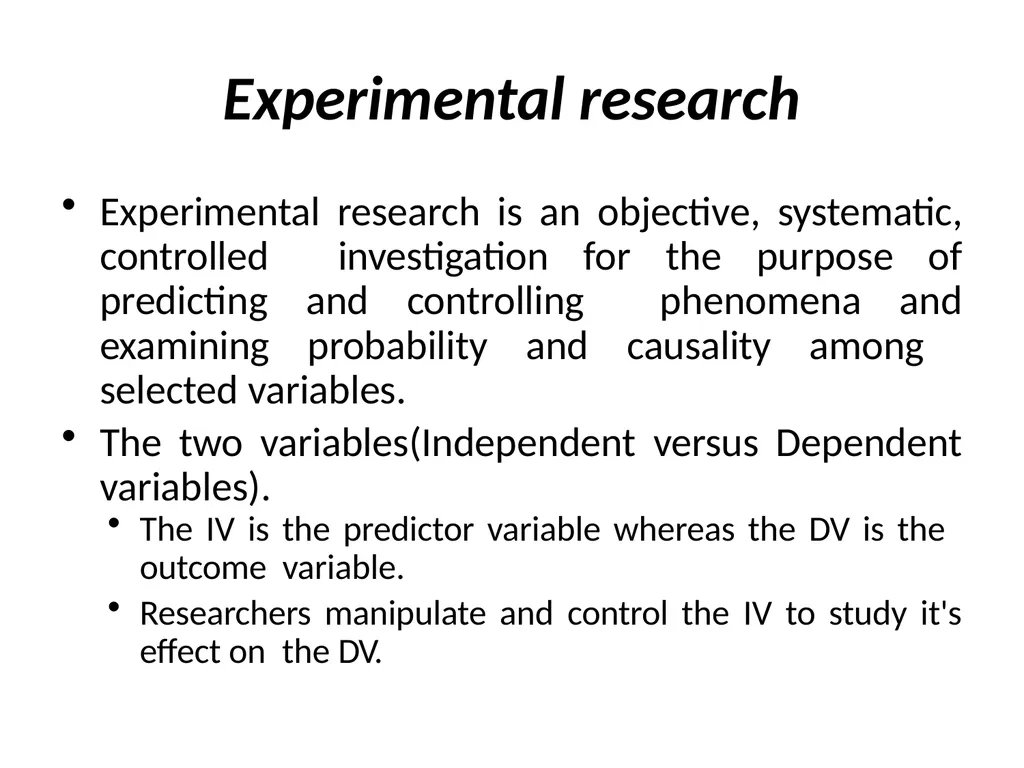 TYPES OF RESEARCH Applied research Applied - slide 9 of 26