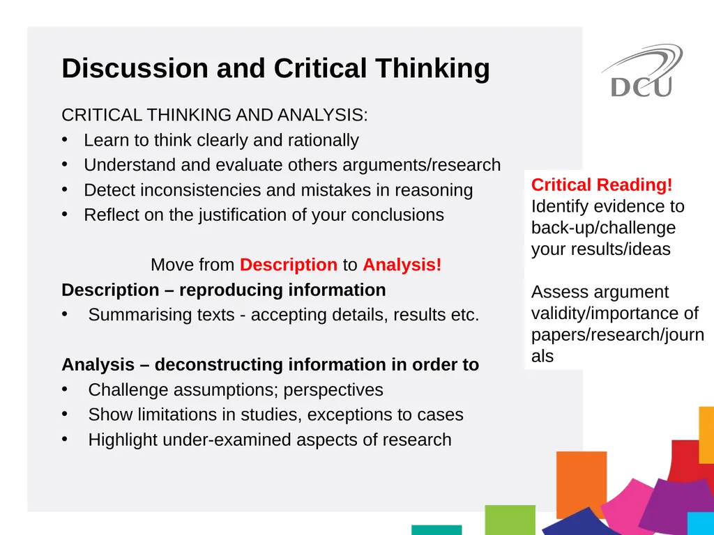 Scientific Writing DCU Student Learning Key - slide 33 of 39