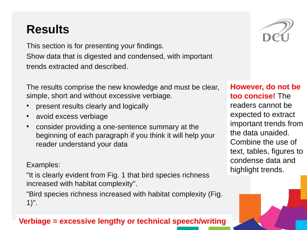 Scientific Writing DCU Student Learning Key - slide 31 of 39