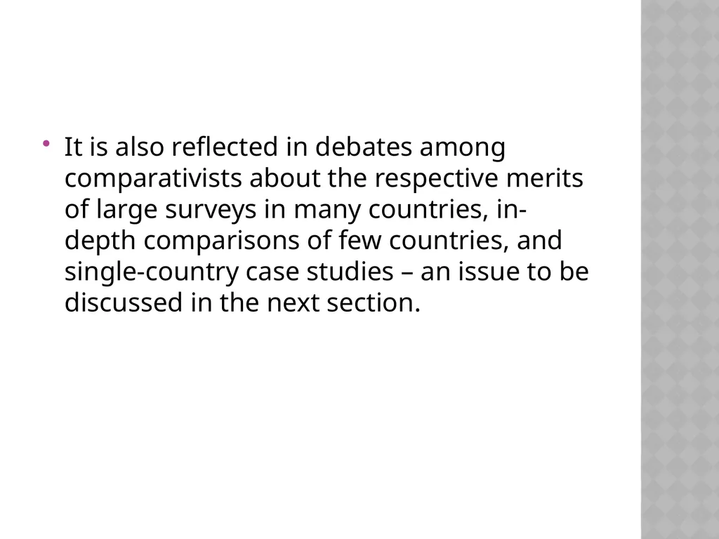 Comparative research methods Comparison is one of - slide 11 of 14