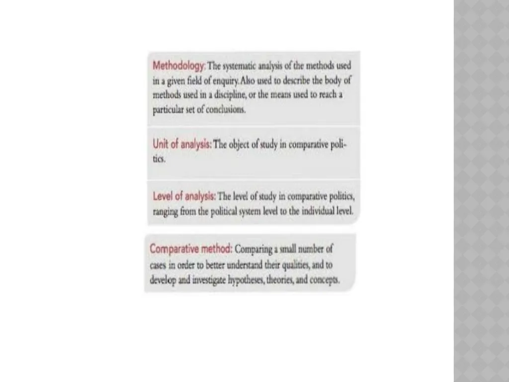 Comparative research methods Comparison is one of - slide 2 of 14