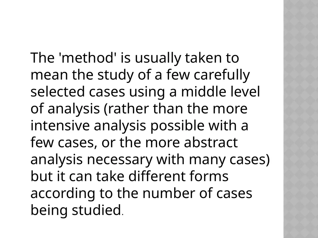 Comparative research methods Comparison is one of - slide 4 of 14