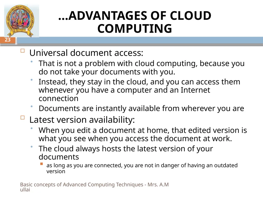 “MY SRC MY PRIDE” BASIC CONCEPTS OF ADVANCED - slide 23 of 40