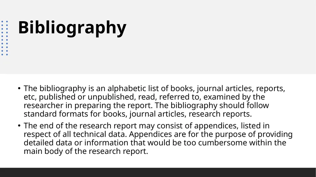 Structure of a report The Research Methodology - slide 8 of 8