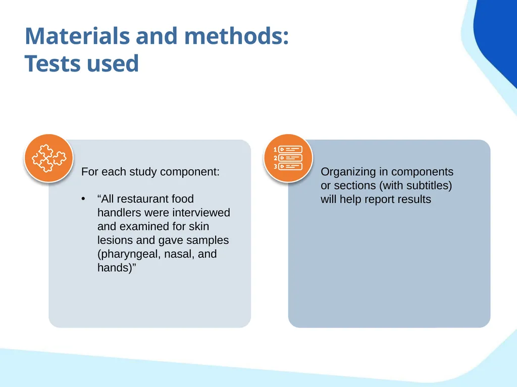 Outbreak study report Objectives Propose minimum - slide 31 of 43