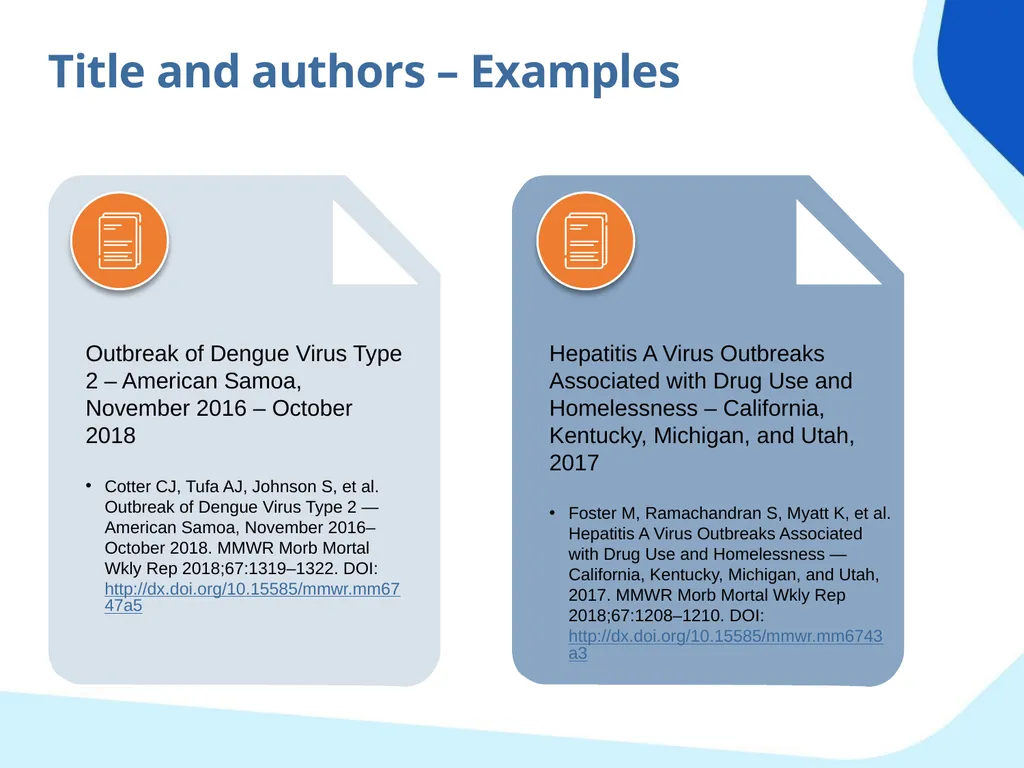 Outbreak study report Objectives Propose minimum - slide 16 of 43