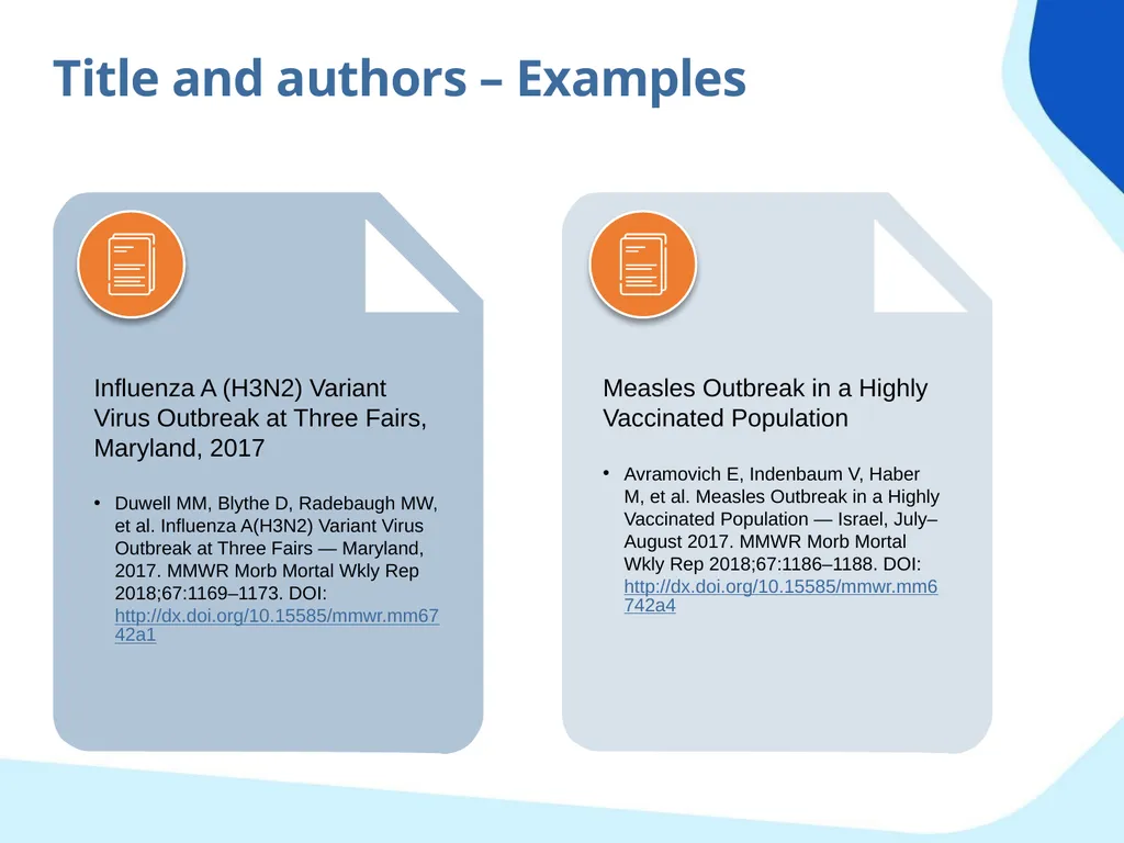 Outbreak study report Objectives Propose minimum - slide 17 of 43