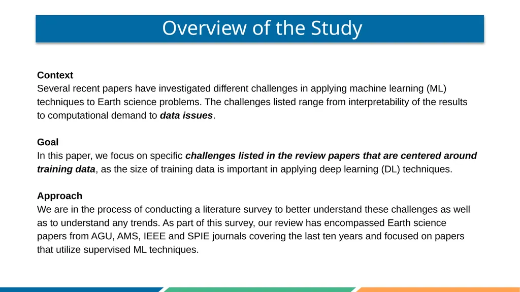Surveying the Machine Learning Landscape in Earth - slide 2 of 11