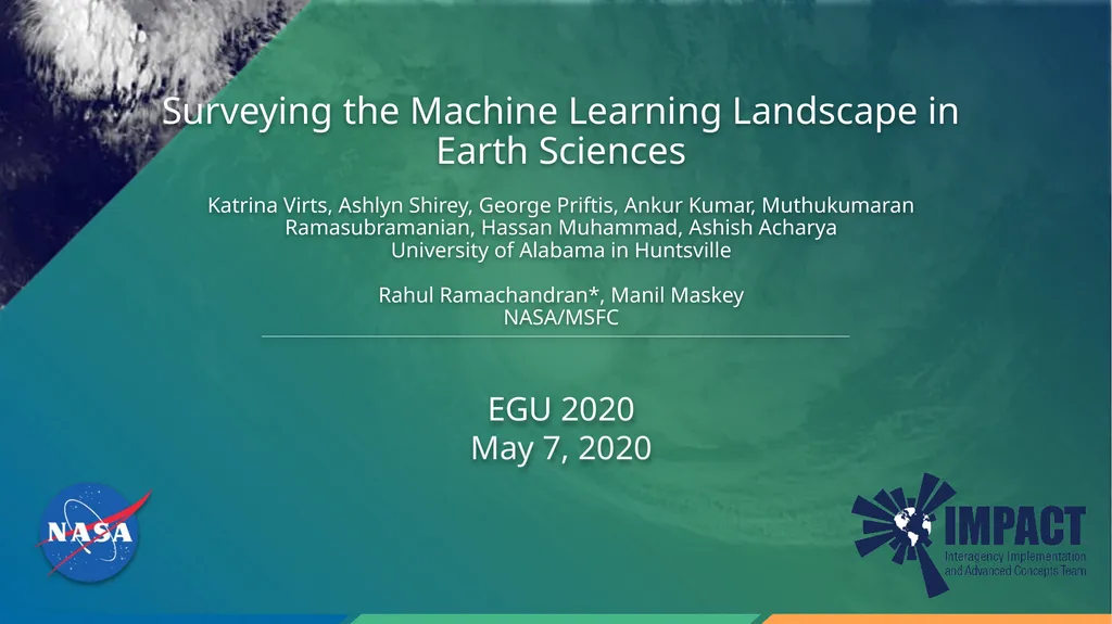 Surveying the Machine Learning Landscape in Earth - slide 1 of 11