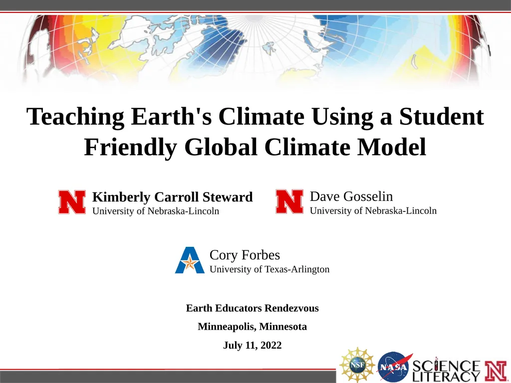 Teaching Earth's Climate Using a Student Friendly