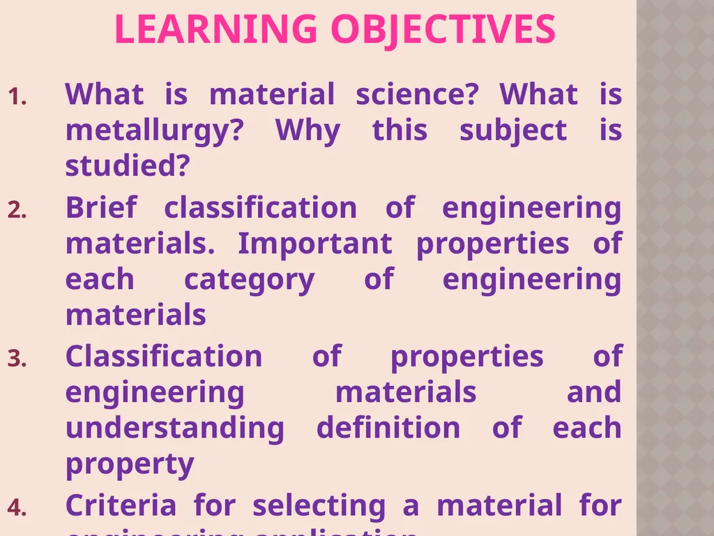 CH. No. 1 INTRODUCTION TO MATERIAL SCIENCE & - slide 2 of 52