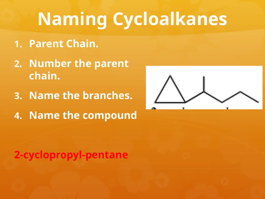 Cycloalkanes & Aromatic Rings Cycloalkanes Carbon - slide 10 of 18