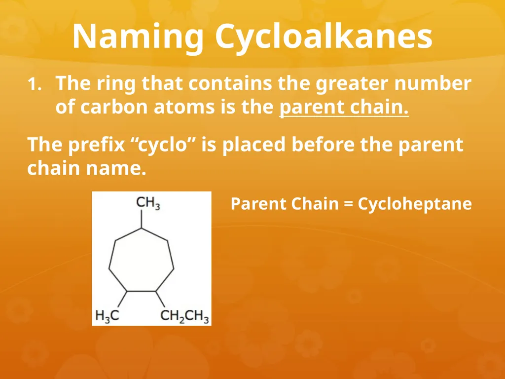 Cycloalkanes & Aromatic Rings Cycloalkanes Carbon - slide 3 of 18