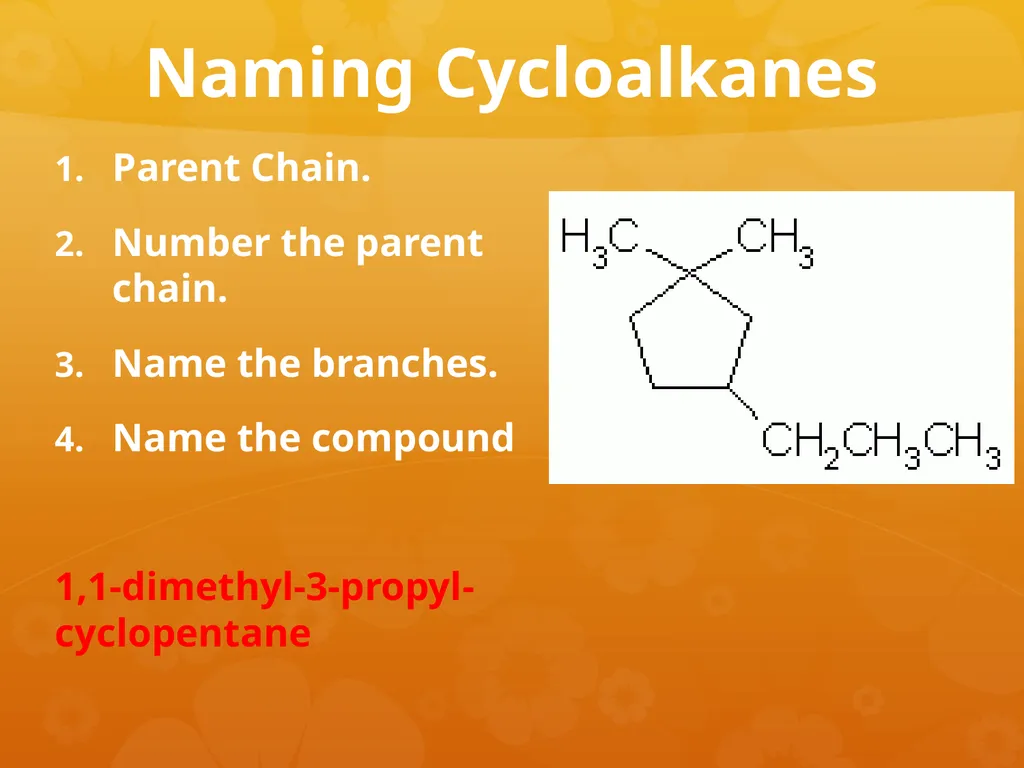 Cycloalkanes & Aromatic Rings Cycloalkanes Carbon - slide 9 of 18