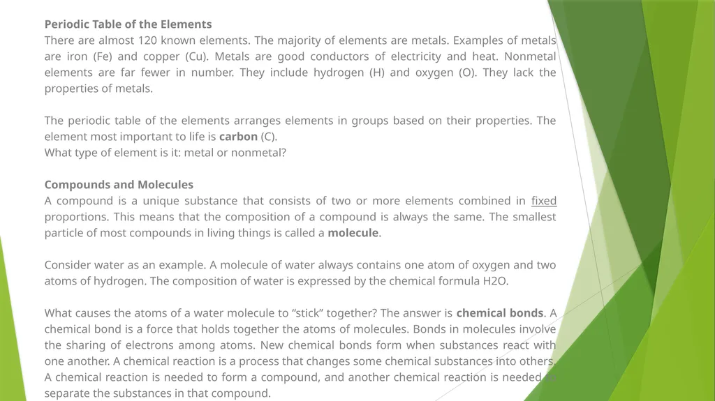 Elements and Compounds Elements and Compounds What - slide 4 of 19