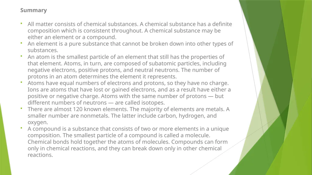 Elements and Compounds Elements and Compounds What - slide 5 of 19