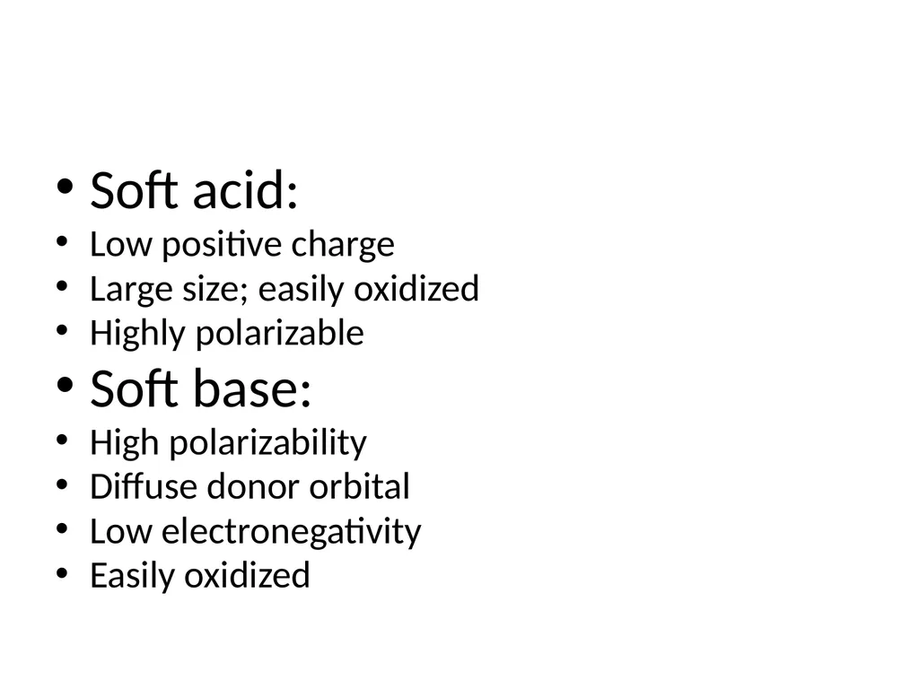 Inorganic chemistry B.Sc III Hard acid and soft - slide 4 of 21