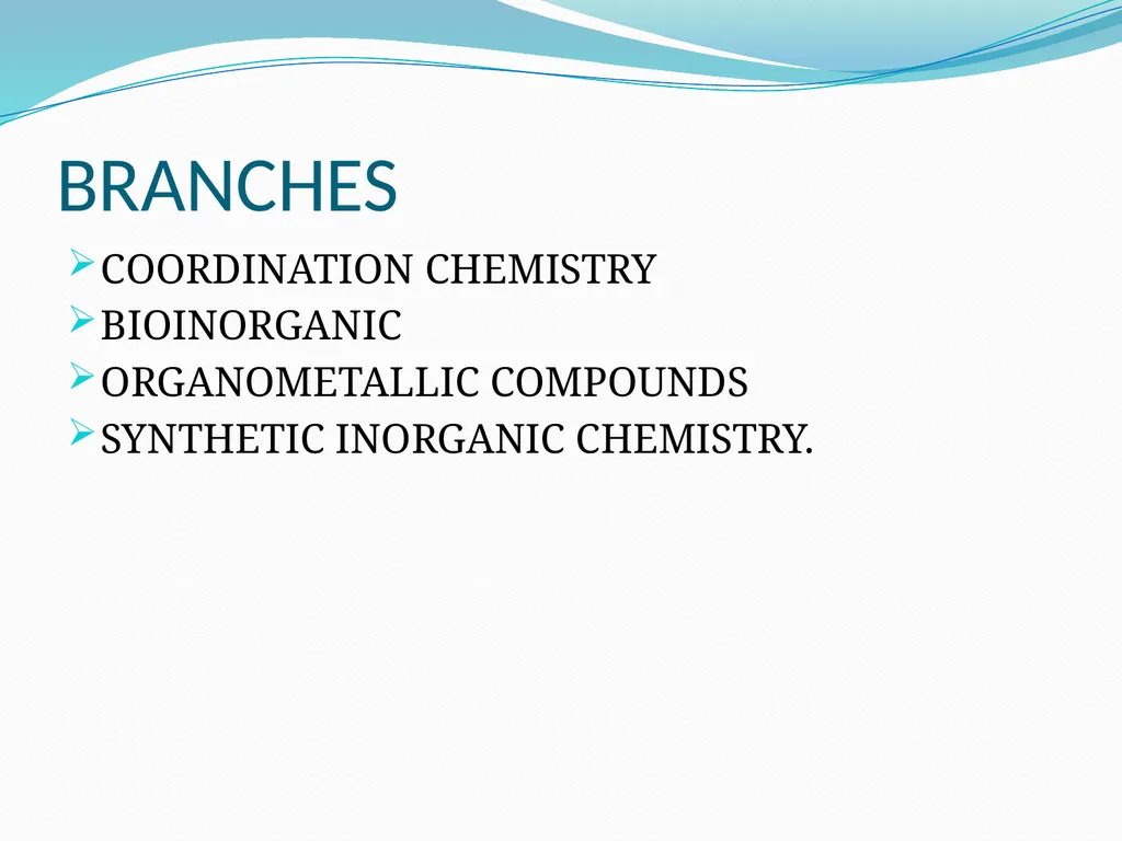 Study of all elements and their compounds except - slide 2 of 6