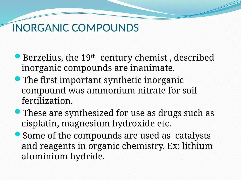 Study of all elements and their compounds except - slide 3 of 6