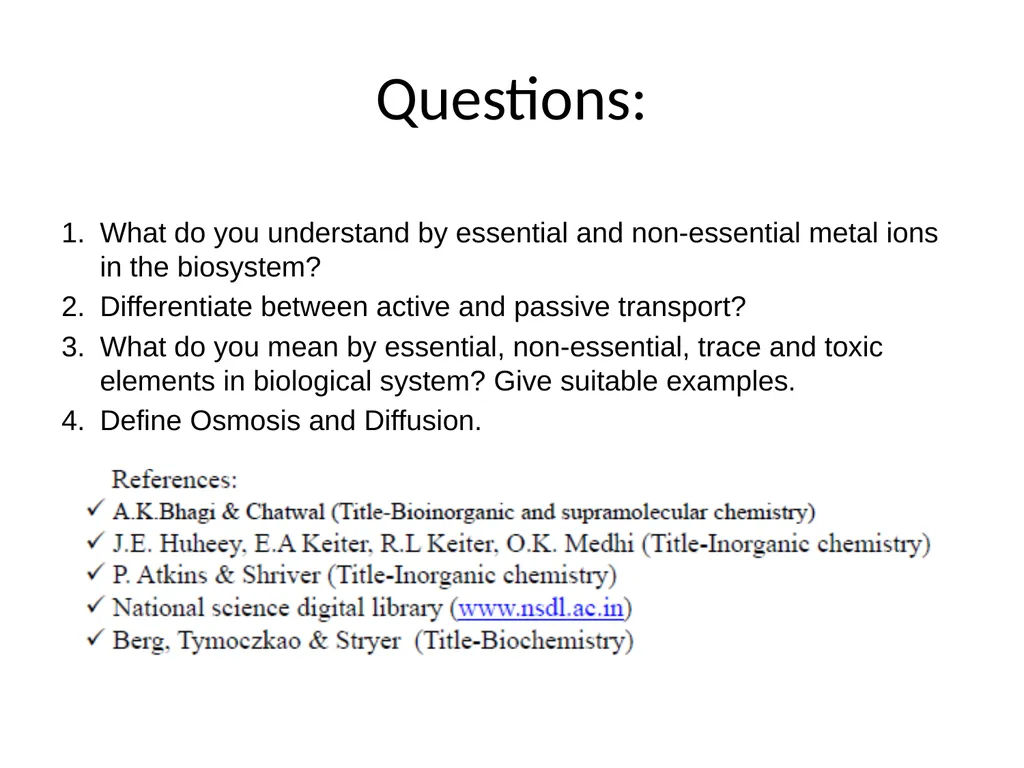 BioInorganic Chemistry Week 1 Dear students, - slide 21 of 21