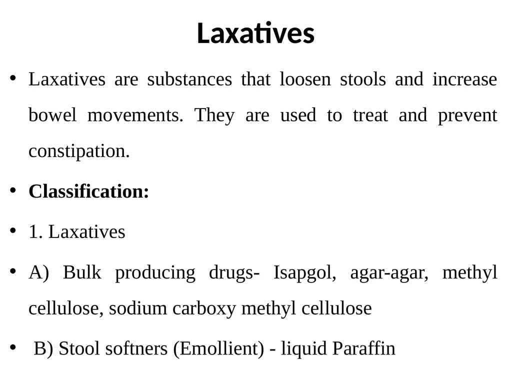 Gastrointestinal agents Define and classify - slide 33 of 45