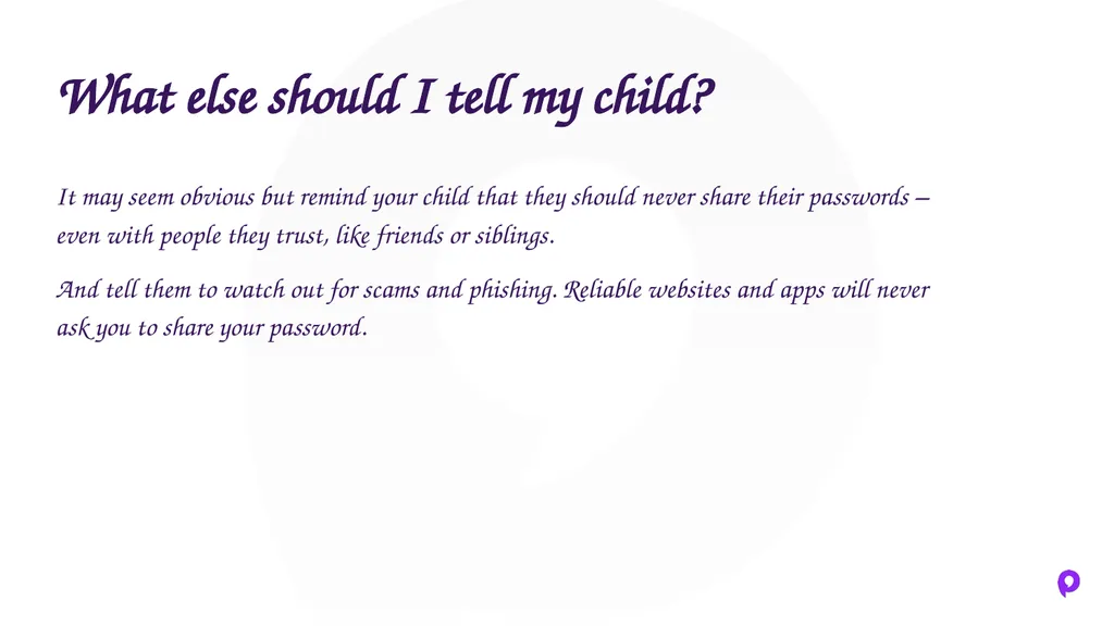 Passwords - Parent Guide Tips and tricks to help - slide 6 of 8