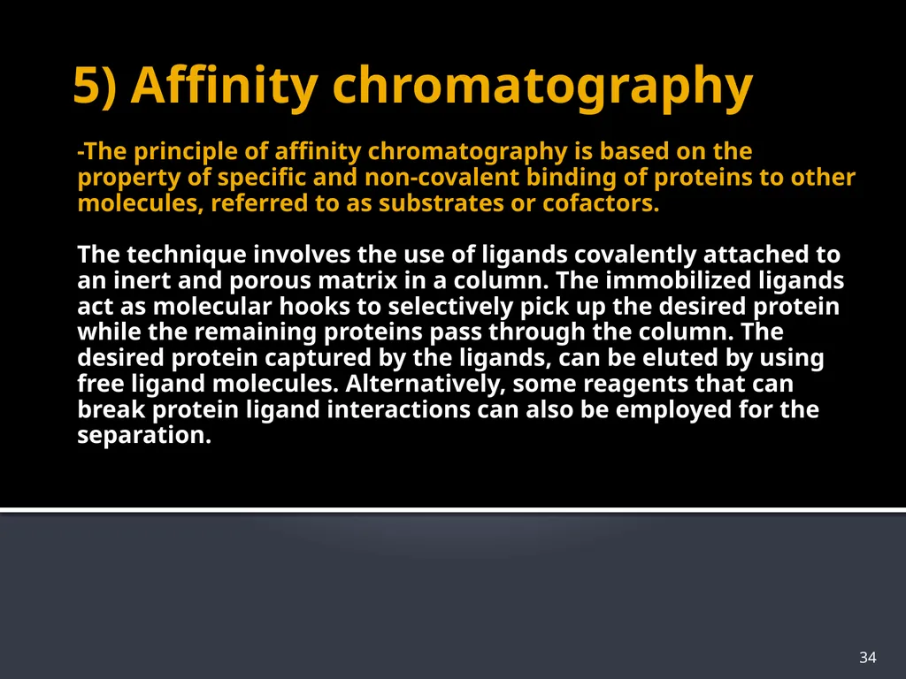 CHROMATOGRAPHY 1 Biochemistry of Medics The word - slide 34 of 44