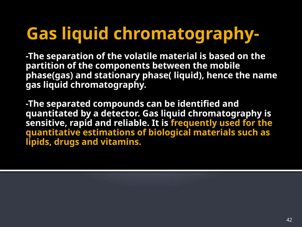 CHROMATOGRAPHY 1 Biochemistry of Medics The word - slide 42 of 44