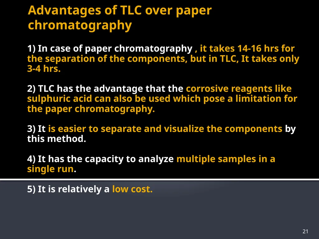 CHROMATOGRAPHY 1 Biochemistry of Medics The word - slide 21 of 44