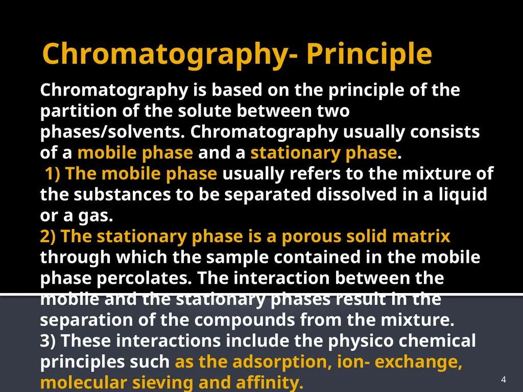 CHROMATOGRAPHY 1 Biochemistry of Medics The word - slide 4 of 44