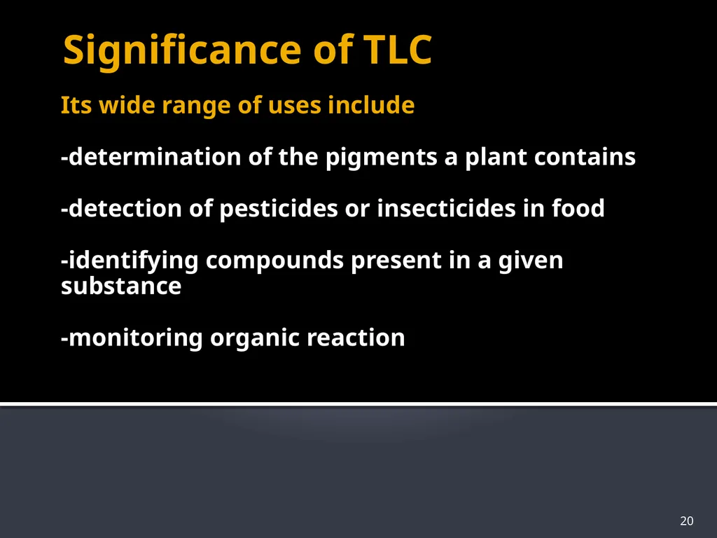 CHROMATOGRAPHY 1 Biochemistry of Medics The word - slide 20 of 44