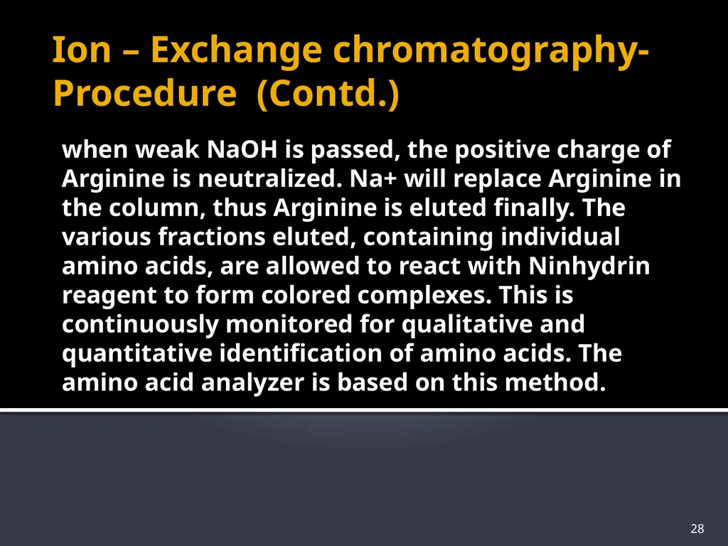 CHROMATOGRAPHY 1 Biochemistry of Medics The word - slide 28 of 44