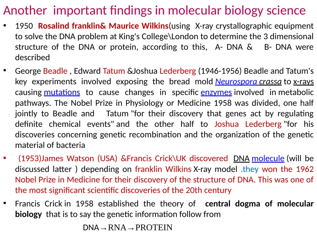 Molecular biology first and second lectures - slide 15 of 21