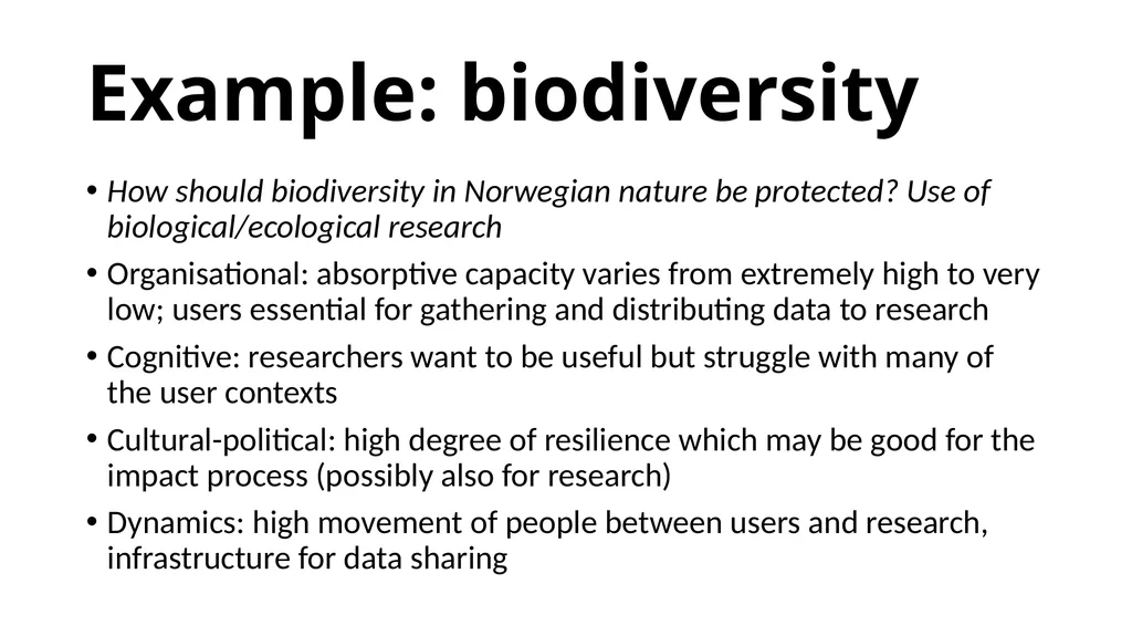 Case: marine biodiversity Magnus Gulbrandsen - slide 17 of 18