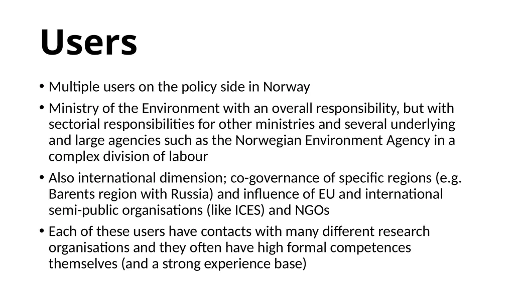 Case: marine biodiversity Magnus Gulbrandsen - slide 7 of 18