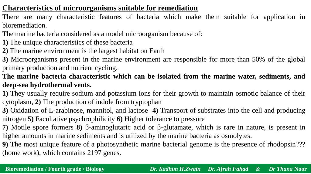 Bioremediation / Fourth grade / Biology Dr. Kadhim - slide 5 of 12