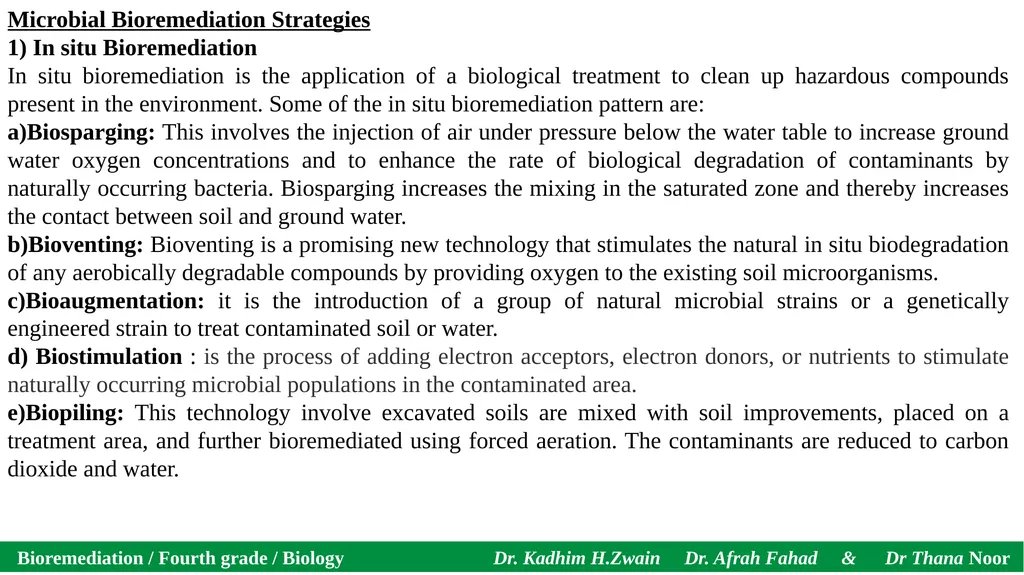 Bioremediation / Fourth grade / Biology Dr. Kadhim - slide 9 of 12