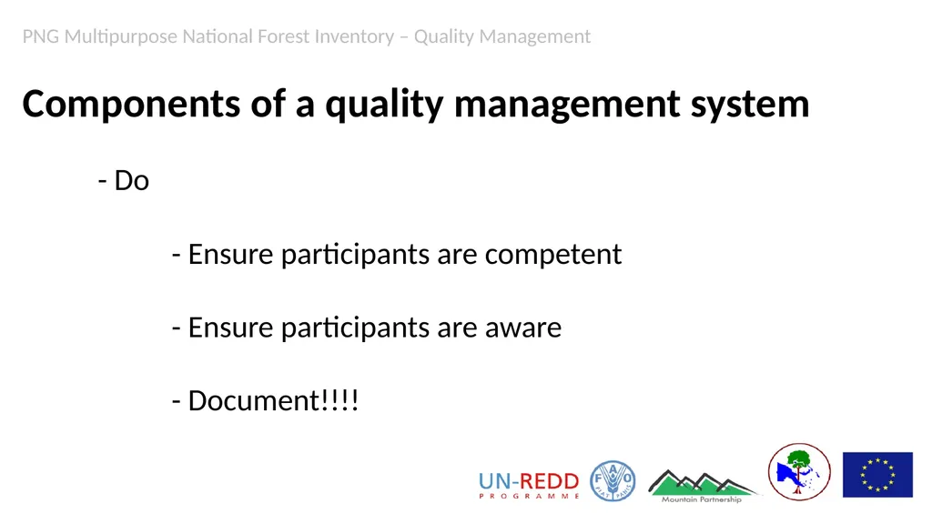 PNG Multipurpose National Forest Inventory Quality - slide 10 of 15