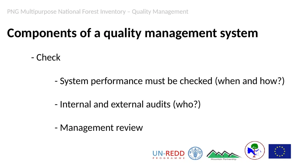 PNG Multipurpose National Forest Inventory Quality - slide 12 of 15