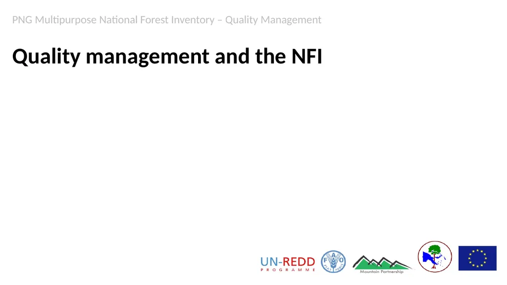 PNG Multipurpose National Forest Inventory Quality - slide 14 of 15