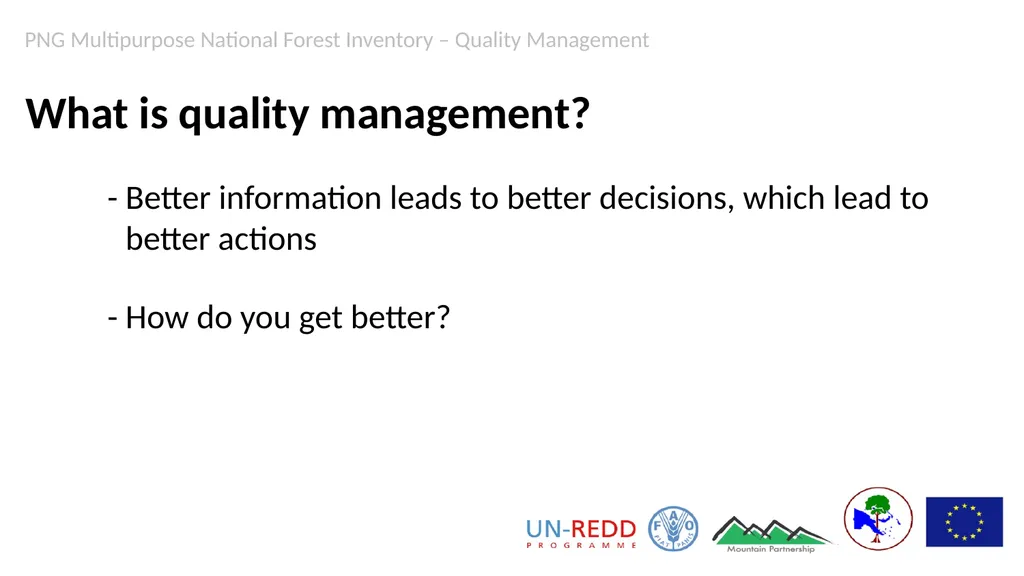 PNG Multipurpose National Forest Inventory Quality - slide 3 of 15