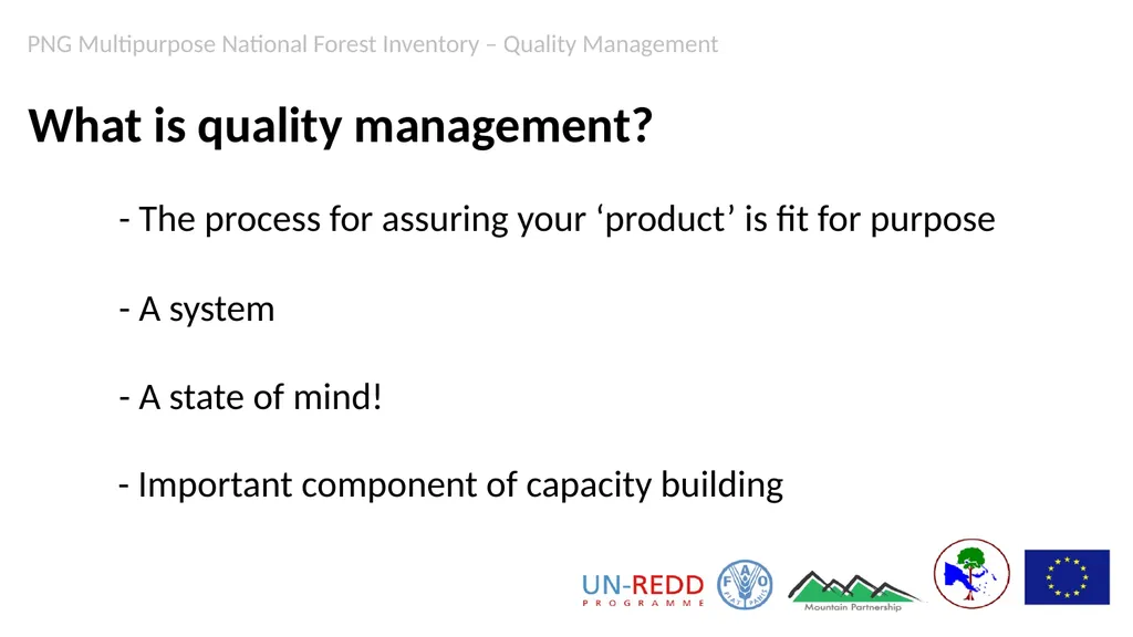 PNG Multipurpose National Forest Inventory Quality - slide 4 of 15