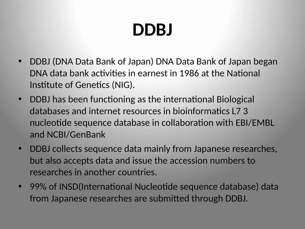 BIOINFORMATICS DATABASES UNIT IV DATABASE A - slide 23 of 38