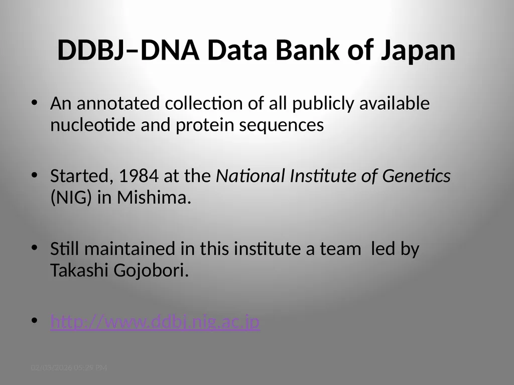 BIOINFORMATICS DATABASES UNIT IV DATABASE A - slide 22 of 38