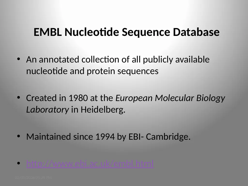 BIOINFORMATICS DATABASES UNIT IV DATABASE A - slide 20 of 38