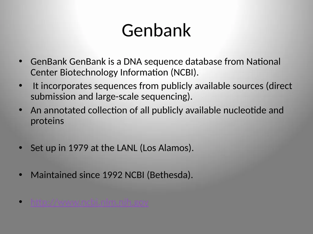 BIOINFORMATICS DATABASES UNIT IV DATABASE A - slide 12 of 38