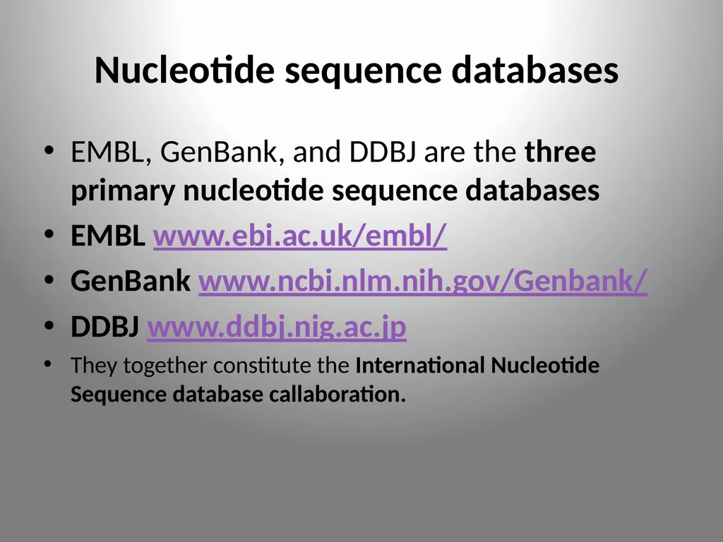 BIOINFORMATICS DATABASES UNIT IV DATABASE A - slide 10 of 38