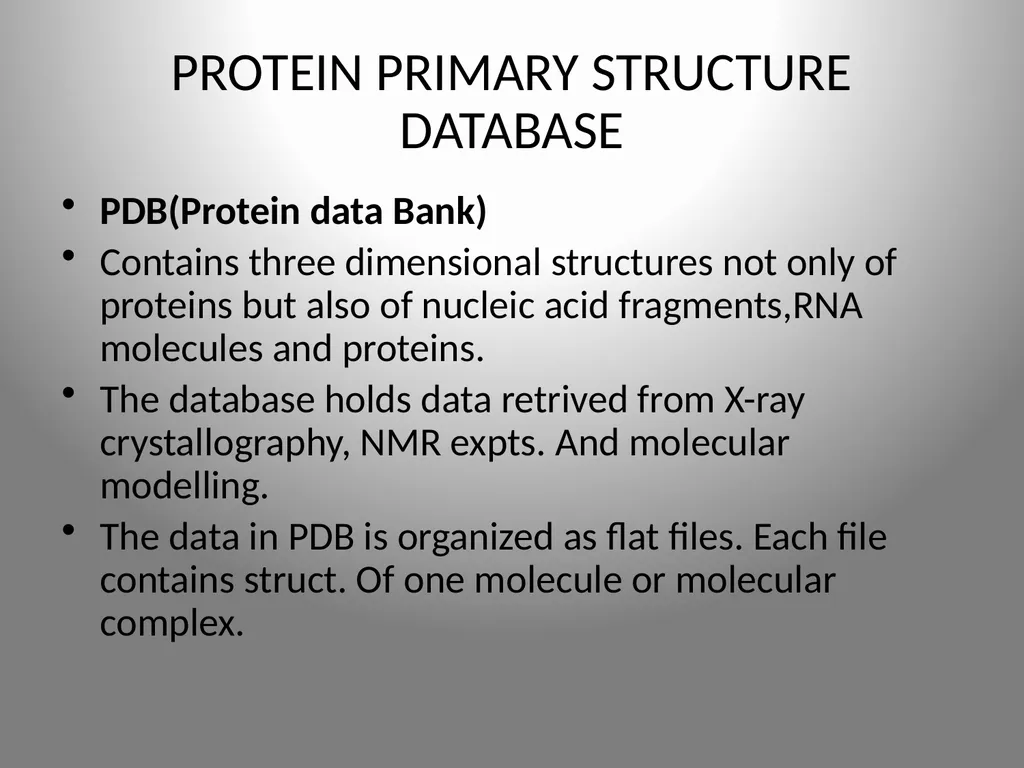 BIOINFORMATICS DATABASES UNIT IV DATABASE A - slide 29 of 38